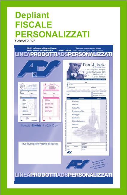 Depliant  FISCALE PERSONALIZZATI FORMATO PDF